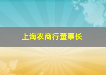 上海农商行董事长