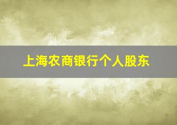 上海农商银行个人股东