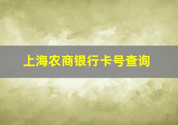 上海农商银行卡号查询