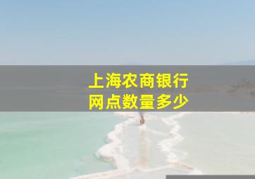 上海农商银行网点数量多少