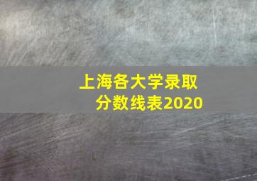 上海各大学录取分数线表2020