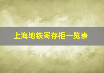 上海地铁寄存柜一览表