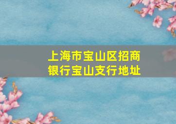 上海市宝山区招商银行宝山支行地址