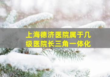 上海德济医院属于几级医院长三角一体化