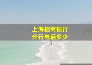 上海招商银行分行电话多少