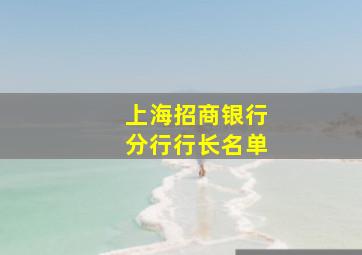 上海招商银行分行行长名单