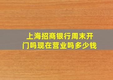 上海招商银行周末开门吗现在营业吗多少钱