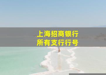 上海招商银行所有支行行号