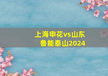 上海申花vs山东鲁能泰山2024