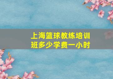 上海篮球教练培训班多少学费一小时