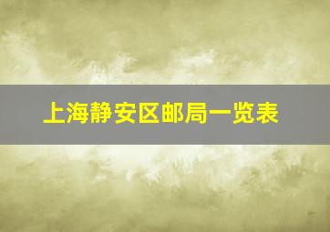 上海静安区邮局一览表