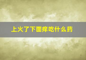 上火了下面痒吃什么药