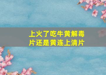 上火了吃牛黄解毒片还是黄连上清片