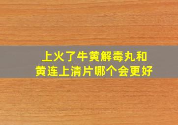 上火了牛黄解毒丸和黄连上清片哪个会更好