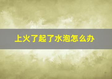 上火了起了水泡怎么办