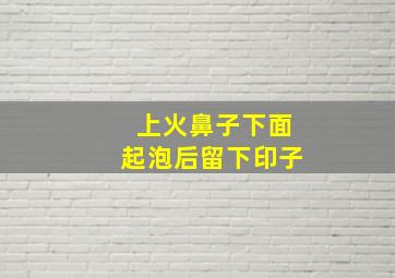 上火鼻子下面起泡后留下印子