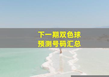 下一期双色球预测号码汇总