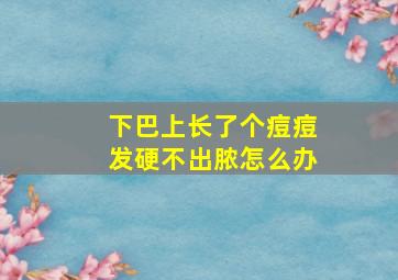 下巴上长了个痘痘发硬不出脓怎么办