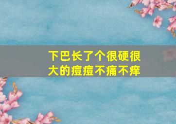 下巴长了个很硬很大的痘痘不痛不痒