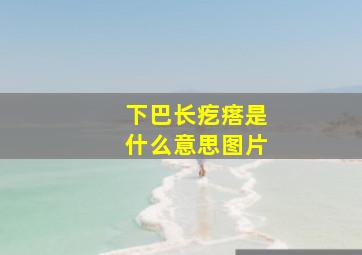 下巴长疙瘩是什么意思图片