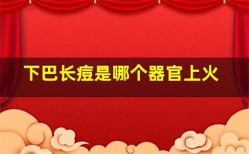 下巴长痘是哪个器官上火