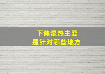 下焦湿热主要是针对哪些地方