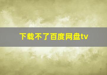 下载不了百度网盘tv