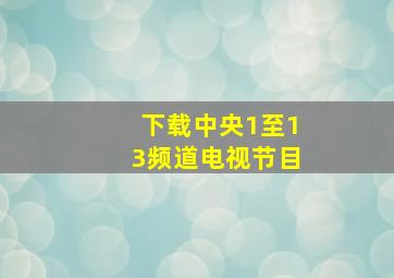 下载中央1至13频道电视节目