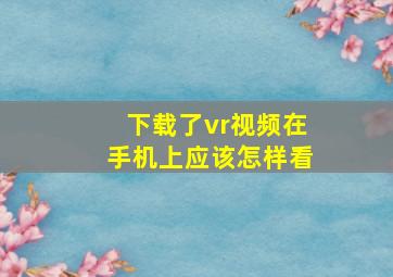 下载了vr视频在手机上应该怎样看