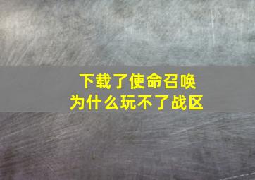 下载了使命召唤为什么玩不了战区