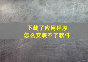 下载了应用程序怎么安装不了软件