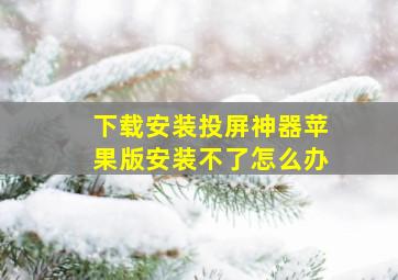 下载安装投屏神器苹果版安装不了怎么办