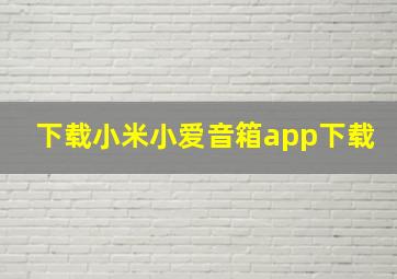 下载小米小爱音箱app下载