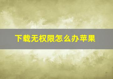 下载无权限怎么办苹果