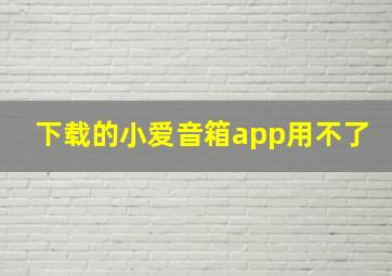 下载的小爱音箱app用不了