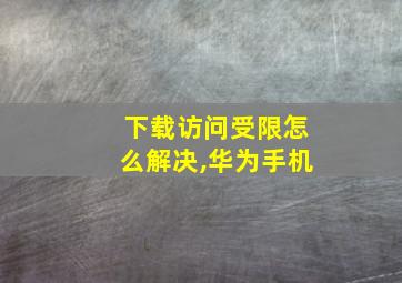 下载访问受限怎么解决,华为手机