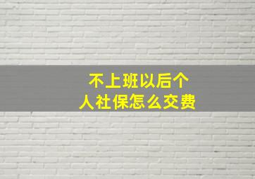 不上班以后个人社保怎么交费