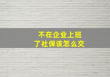 不在企业上班了社保该怎么交