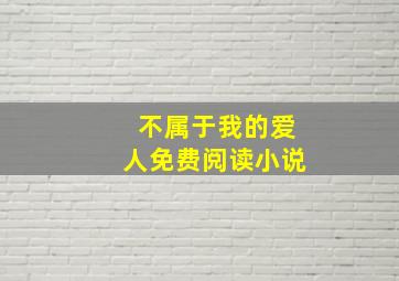 不属于我的爱人免费阅读小说