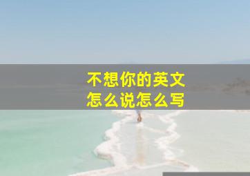 不想你的英文怎么说怎么写