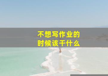 不想写作业的时候该干什么