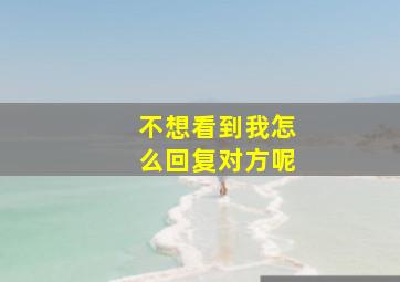 不想看到我怎么回复对方呢