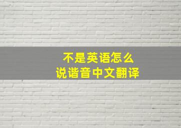 不是英语怎么说谐音中文翻译