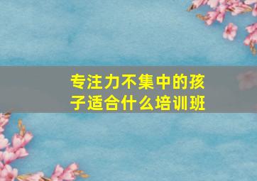 专注力不集中的孩子适合什么培训班