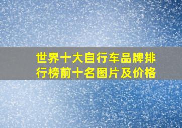 世界十大自行车品牌排行榜前十名图片及价格