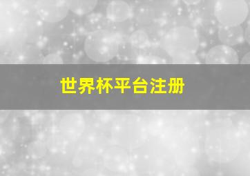 世界杯平台注册