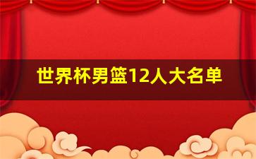 世界杯男篮12人大名单