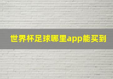 世界杯足球哪里app能买到