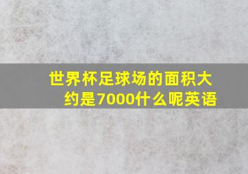 世界杯足球场的面积大约是7000什么呢英语