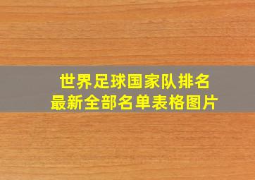 世界足球国家队排名最新全部名单表格图片